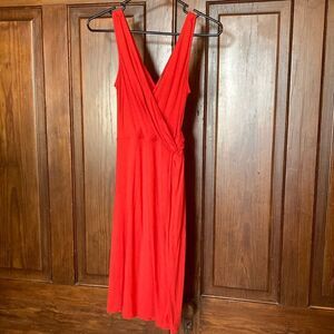 Tommy Bahama Red Sleeveless Twist Waist V-neck Knee Length Dress Size S